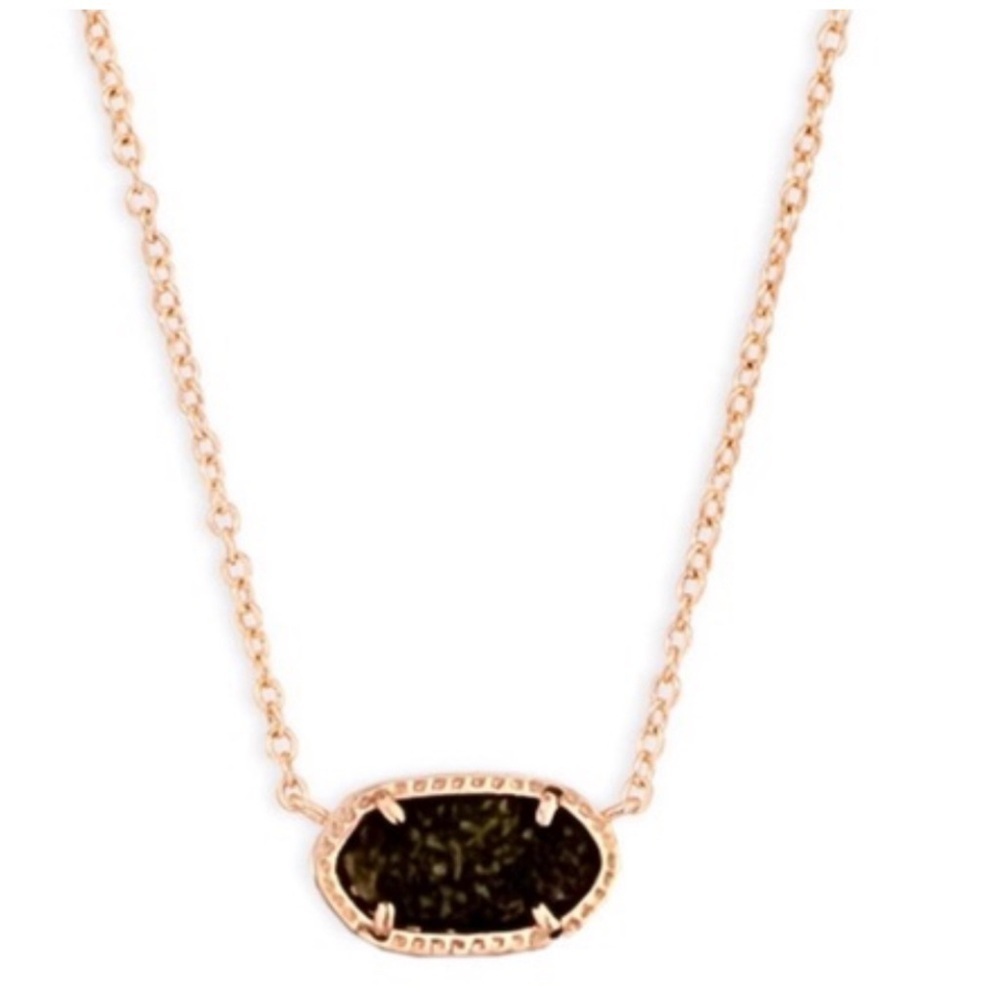 KENDRA SCOTT • Rose Gold Elisa Chocolate Drusy Necklace